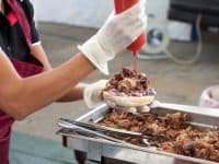 street festival pulled pork burger