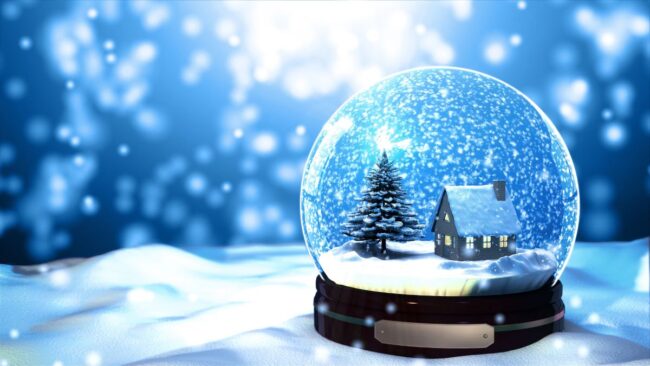 snow globe winter scene