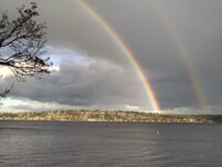 Lake Washington double rainbow January 2016 photo by Carole Cancler